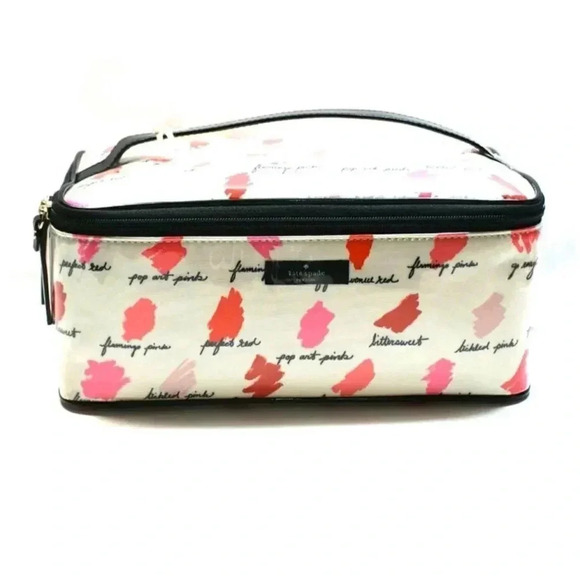 KATE SPADE LARGE COLIN LILAC COURT COSMETIC BAG LIPSTICKS - Picture 6 of 6